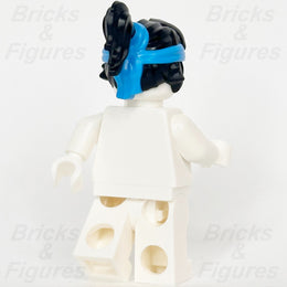 LEGO Ninjago Nya Minifigure Hair Part Black with Azure Headband Ponytail Pattern2