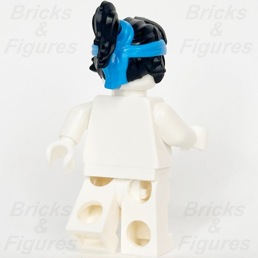 LEGO Ninjago Nya Minifigure Hair Part Black with Azure Headband Ponytail Pattern2