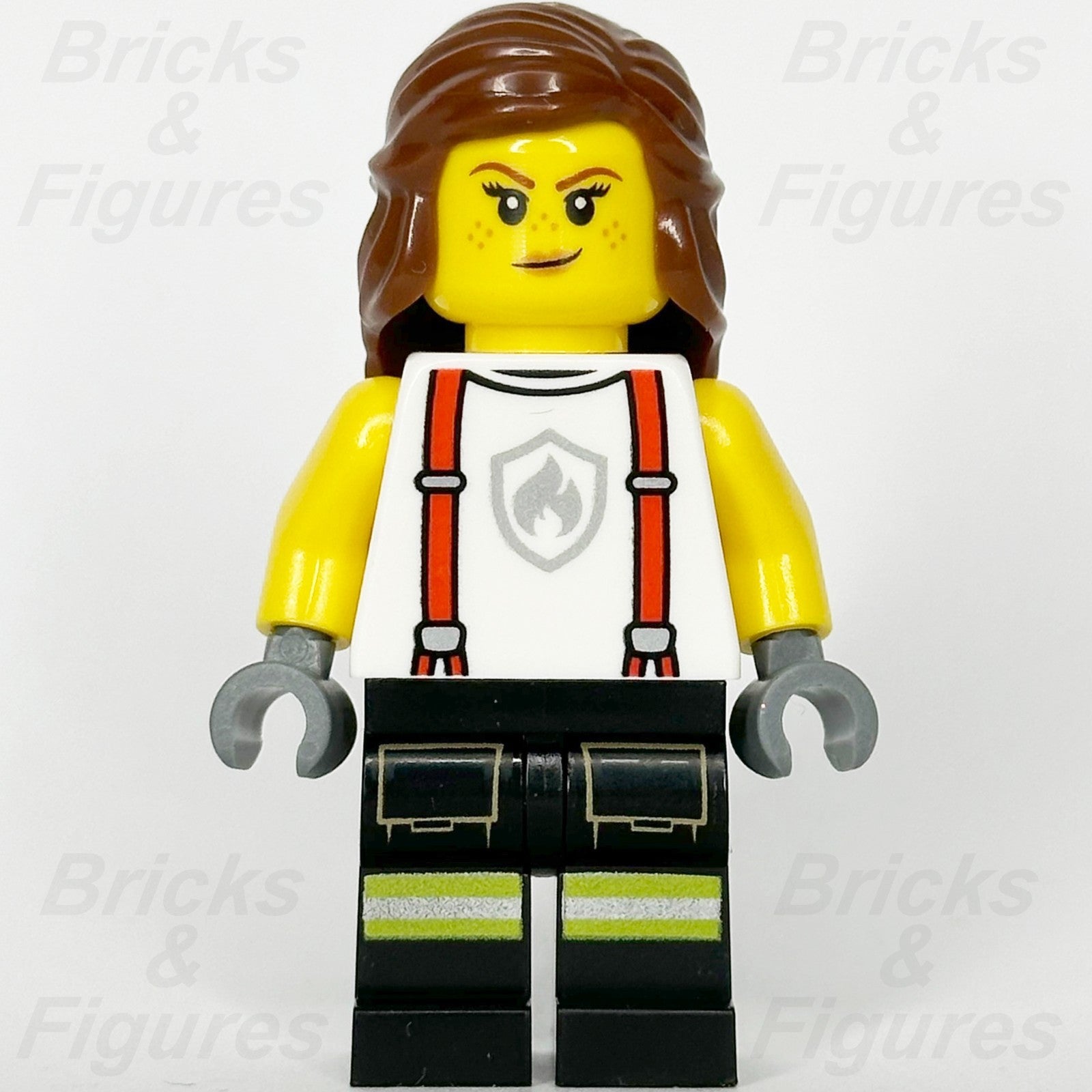 LEGO City Firefighter Minifigure Fire Shirt Suspenders Female 60414 cty17151