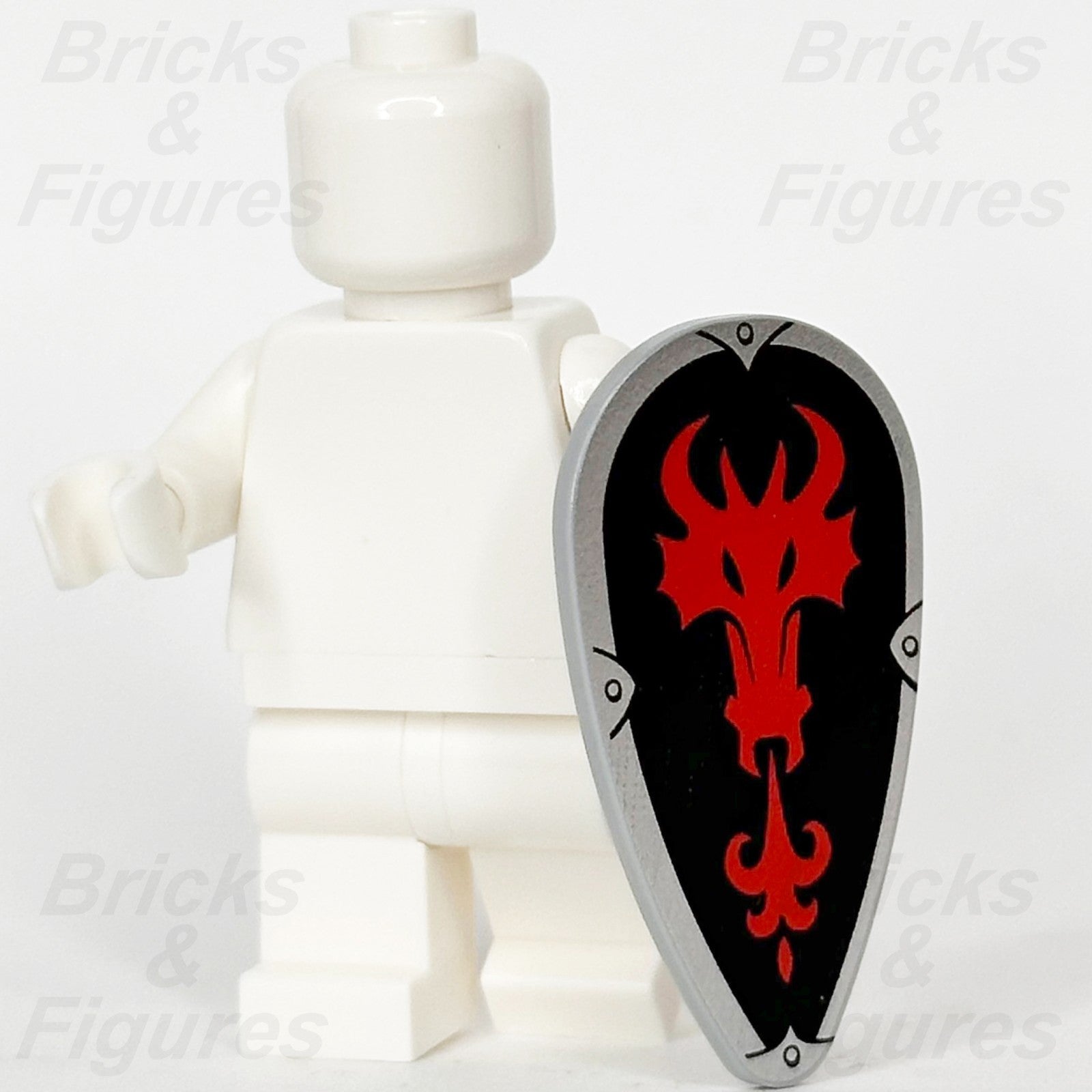 LEGO Castle Dragon Knight Minifigure Shield Part Oval Red Head 70403 70402 Rare1