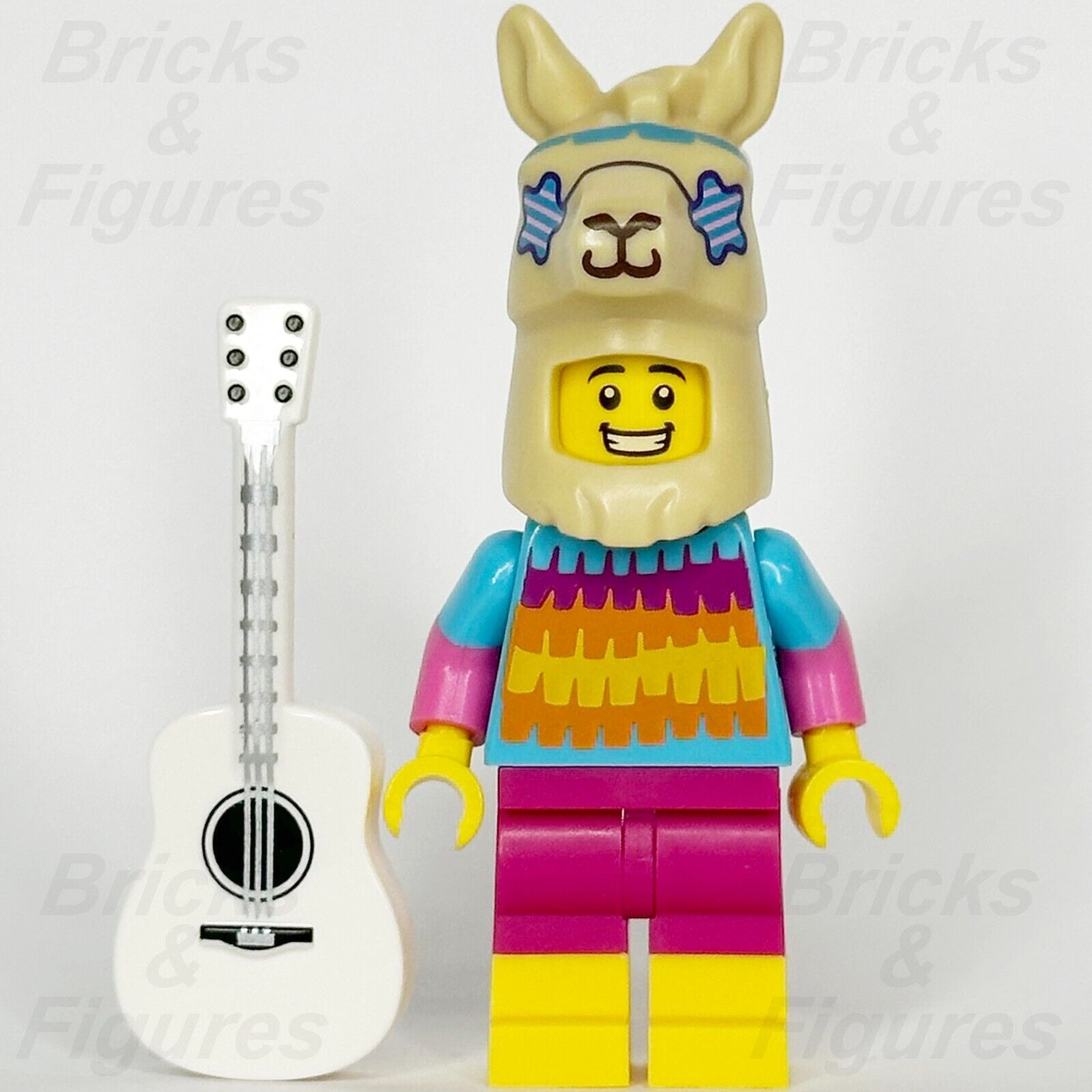 LEGO Llama Suit Guy Minifigure White Guitar Build-A-Minifigure BAM 2024 Party - Bricks & Figures