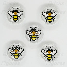 LEGO Yellow Bee Part Bug Round Tile 1 x 1 TransClear Animal Wings Insect x 50