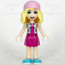 LEGO Friends Stephanie Minifigure Magenta Skirt and Top Pink Hat 41704 frnd490 - Bricks & Figures