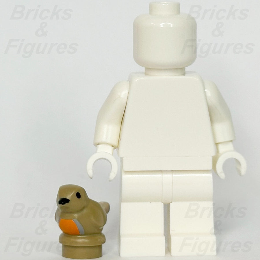 LEGO Small Dark Tan Bird Animal Minifigure Part Orange Chest Pattern 41835pb053