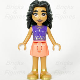 LEGO Friends Adi Minifigure Dark Purple Top Coral Skirt Black Hair 41732 frnd573 - Bricks & Figures