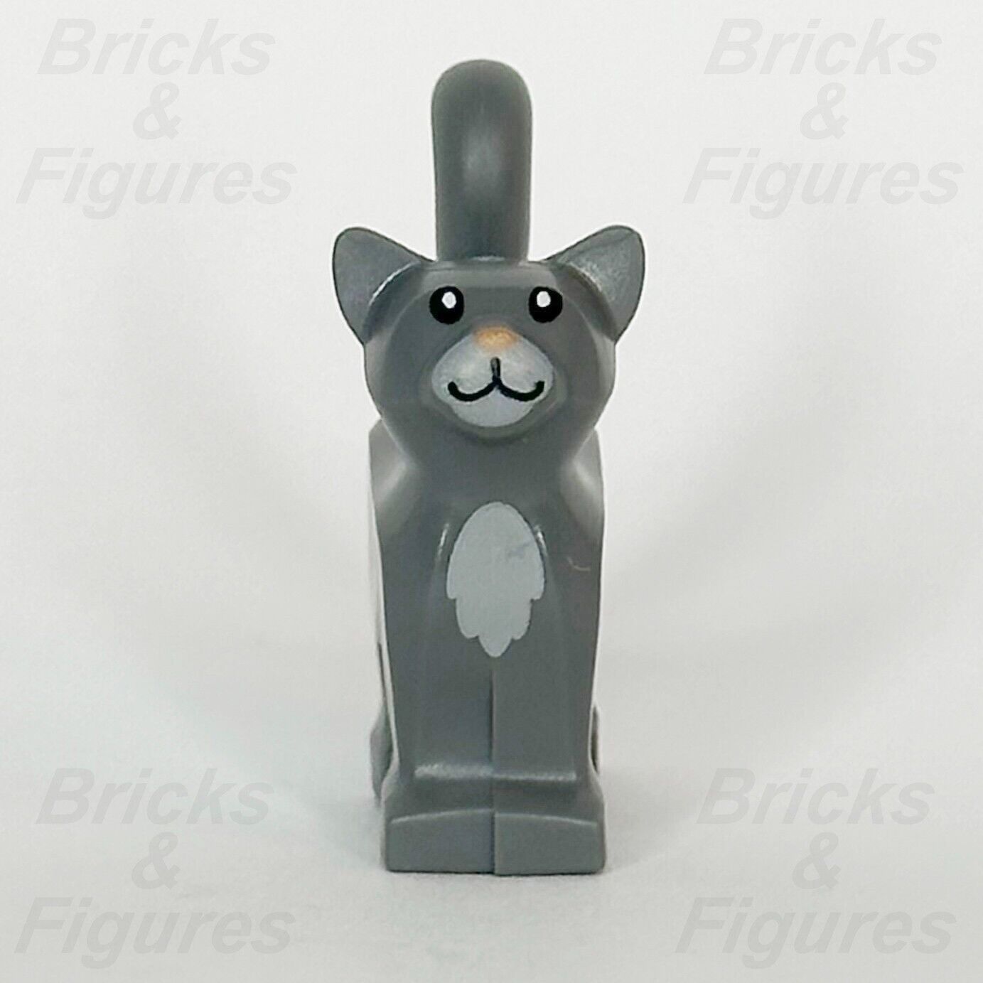 LEGO City Dark Bluish Grey Cat Animal Minifigure Part Nougat Nose 60382 40608 - Bricks & Figures
