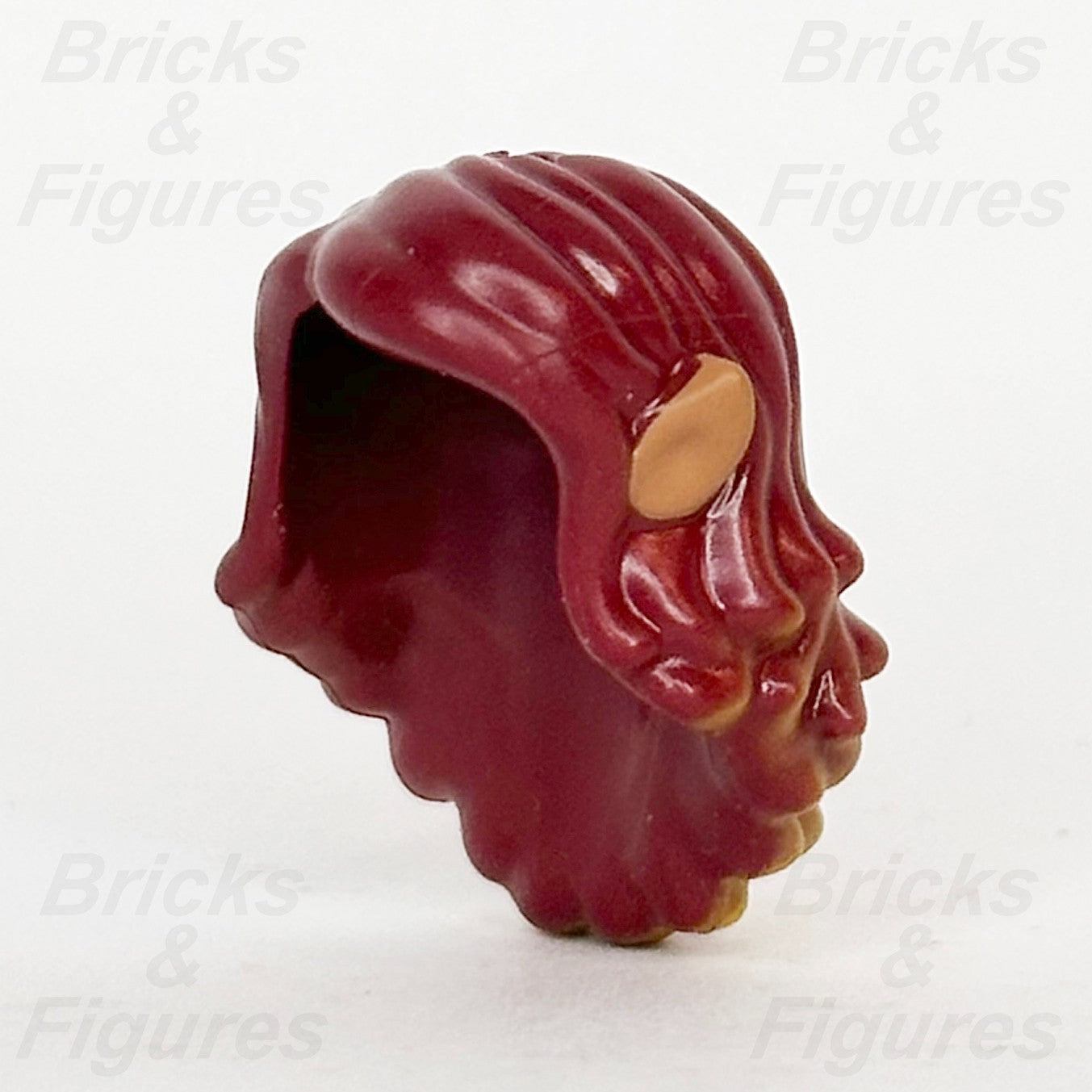 LEGO Elves Azari Ears Hair Minifigure Part Elf Long Wavy Dark Red Yellow Tips0