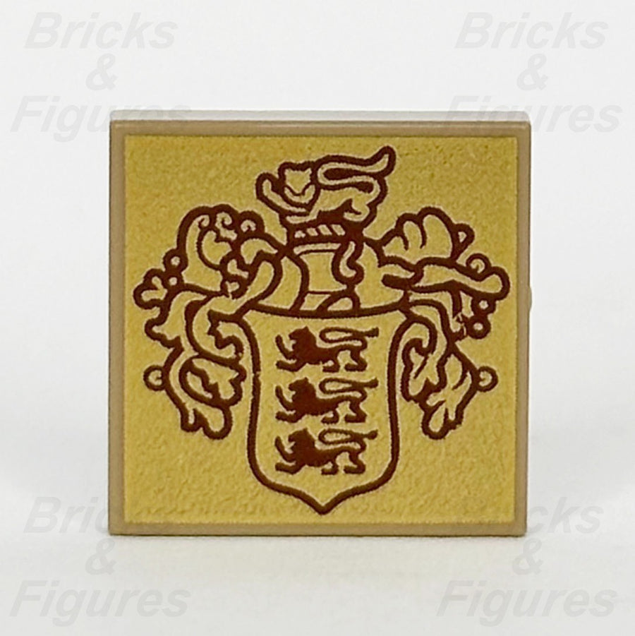 LEGO® Disney Castle Crest Tile 2 x 2 Part Gold Background Pattern 3068pb22620