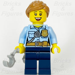 LEGO City Police Officer Female Minifigure Handcuffs Badge Radio 60314 cty1384 - Bricks & Figures
