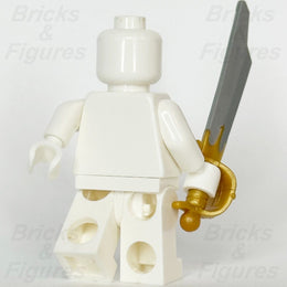 LEGO Pirate Blackbeard Cutlass Sword Minifigure Weapon Part Gold Hilt 4192 4195 - Bricks & Figures