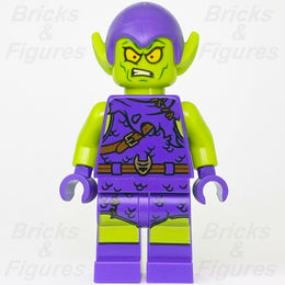 LEGO Super Heroes Green Goblin Minifigure SpiderMan Lime Skin 76133 sh0545 Used2