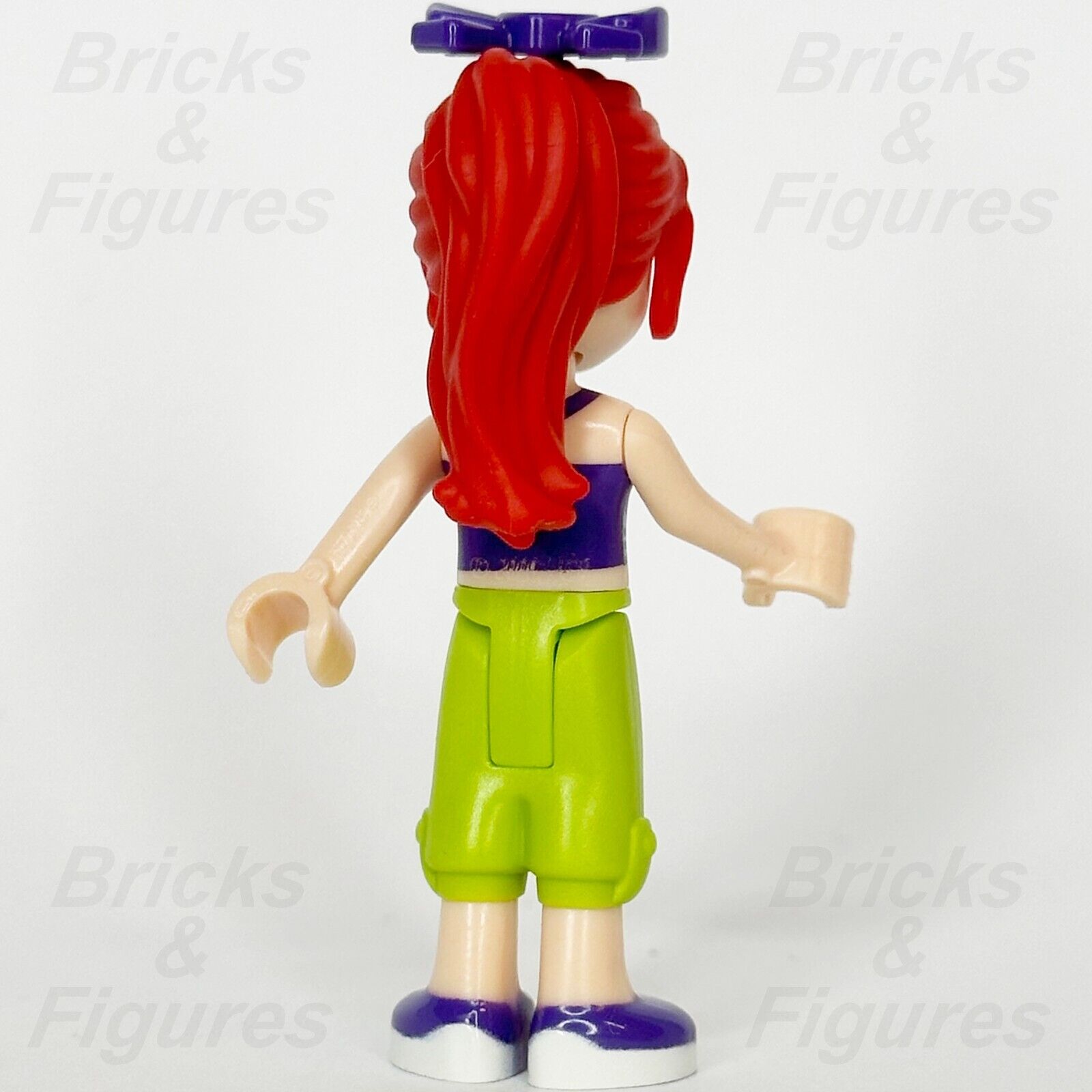 LEGO Friends Mia Minifigure Lime Cropped Trousers Striped Top Bow 41337 frnd326 - Bricks & Figures