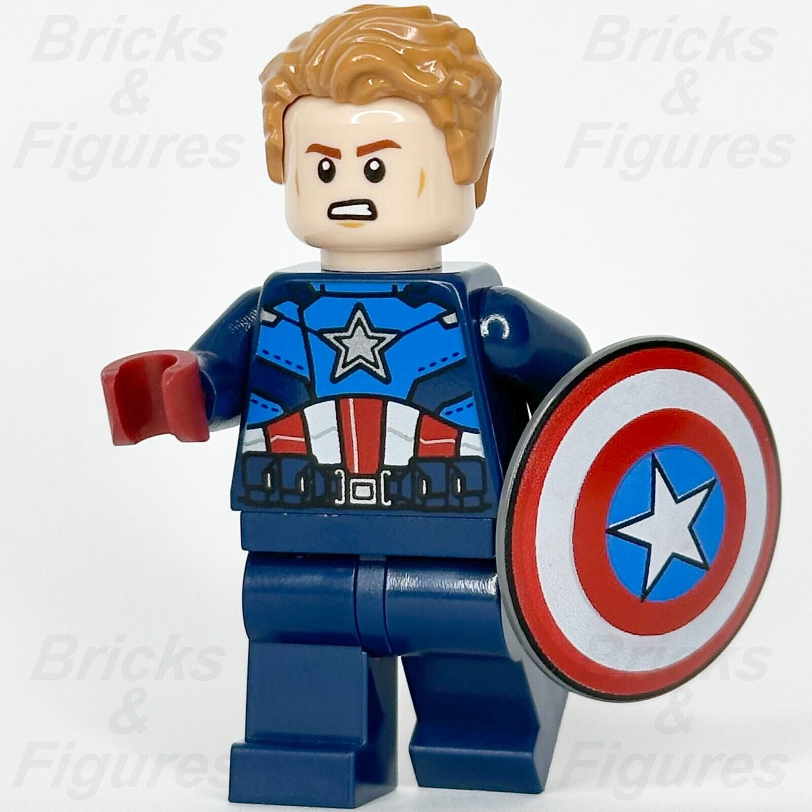 LEGO Super Heroes Captain America Minifigure Avengers with Shield 76269 sh908 - Bricks & Figures