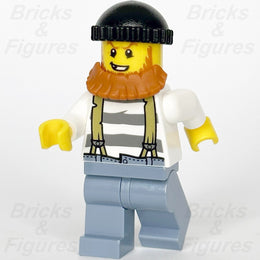 LEGO City Crook Minifigure with Black Knit Cap Orange Beard Police 60066 Used0
