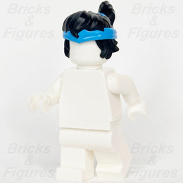 LEGO Ninjago Nya Minifigure Hair Part Black with Azure Headband Ponytail Pattern1