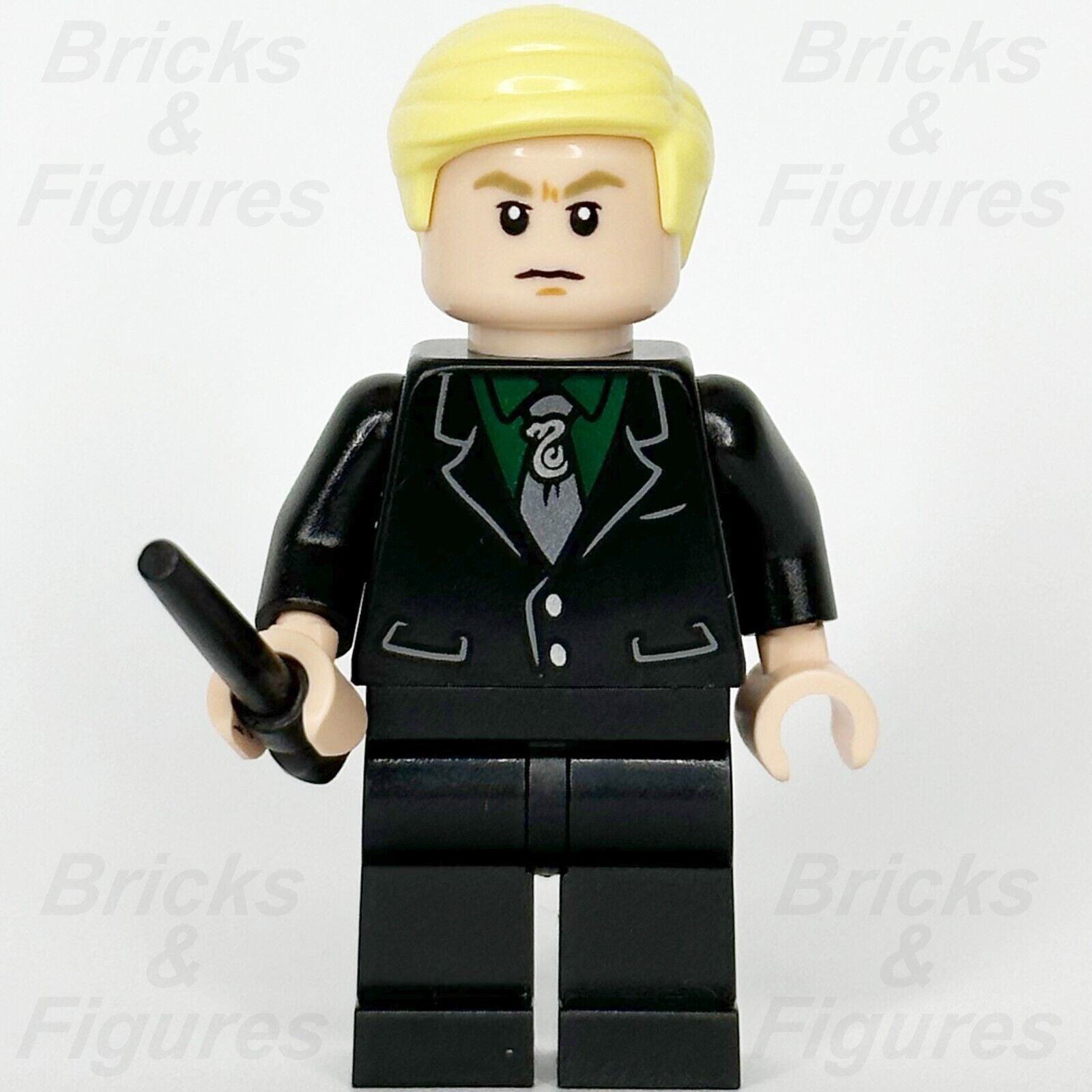 LEGO Harry Potter Draco Malfoy Minifigure Black Suit Slytherin Tie 76413 hp412 - Bricks & Figures