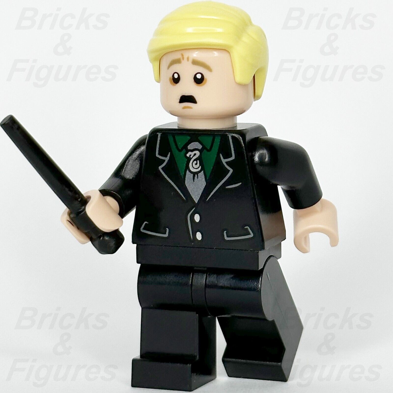 LEGO Harry Potter Draco Malfoy Minifigure Black Suit Slytherin Tie 76413 hp412 - Bricks & Figures