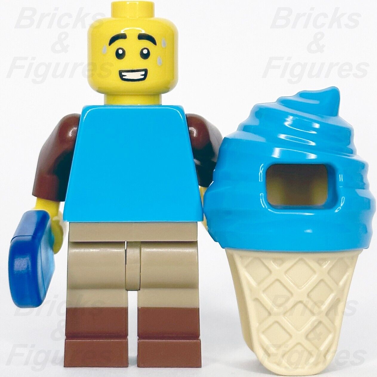 LEGO Blue Ice Cream Suit Guy Minifigure w/ Popsicle Build-A-Minifigure BAM 2023 - Bricks & Figures