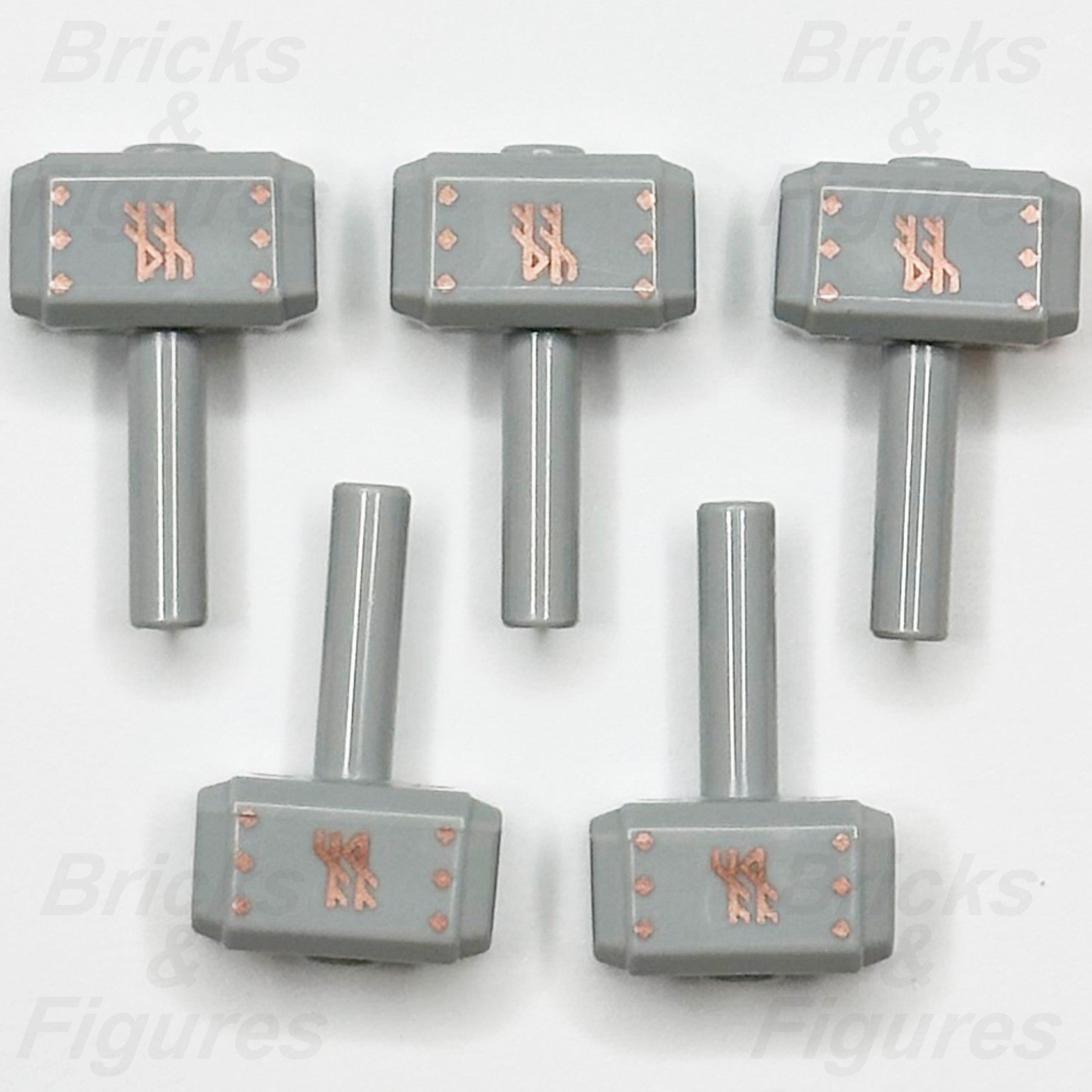 LEGO Hammer Minifigure Weapon Part Viking Sledgehammer w/ Runes Pattern Tool x 50