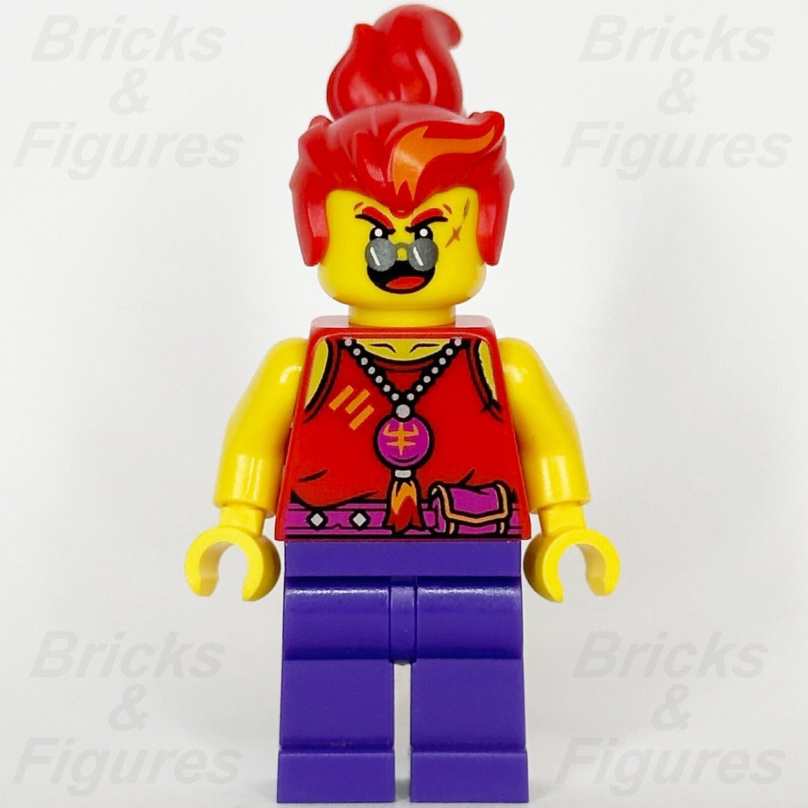 LEGO Monkie Kid Red Son Minifigure Tank Top Purple Legs Minifig 80054 mk136 - Bricks & Figures
