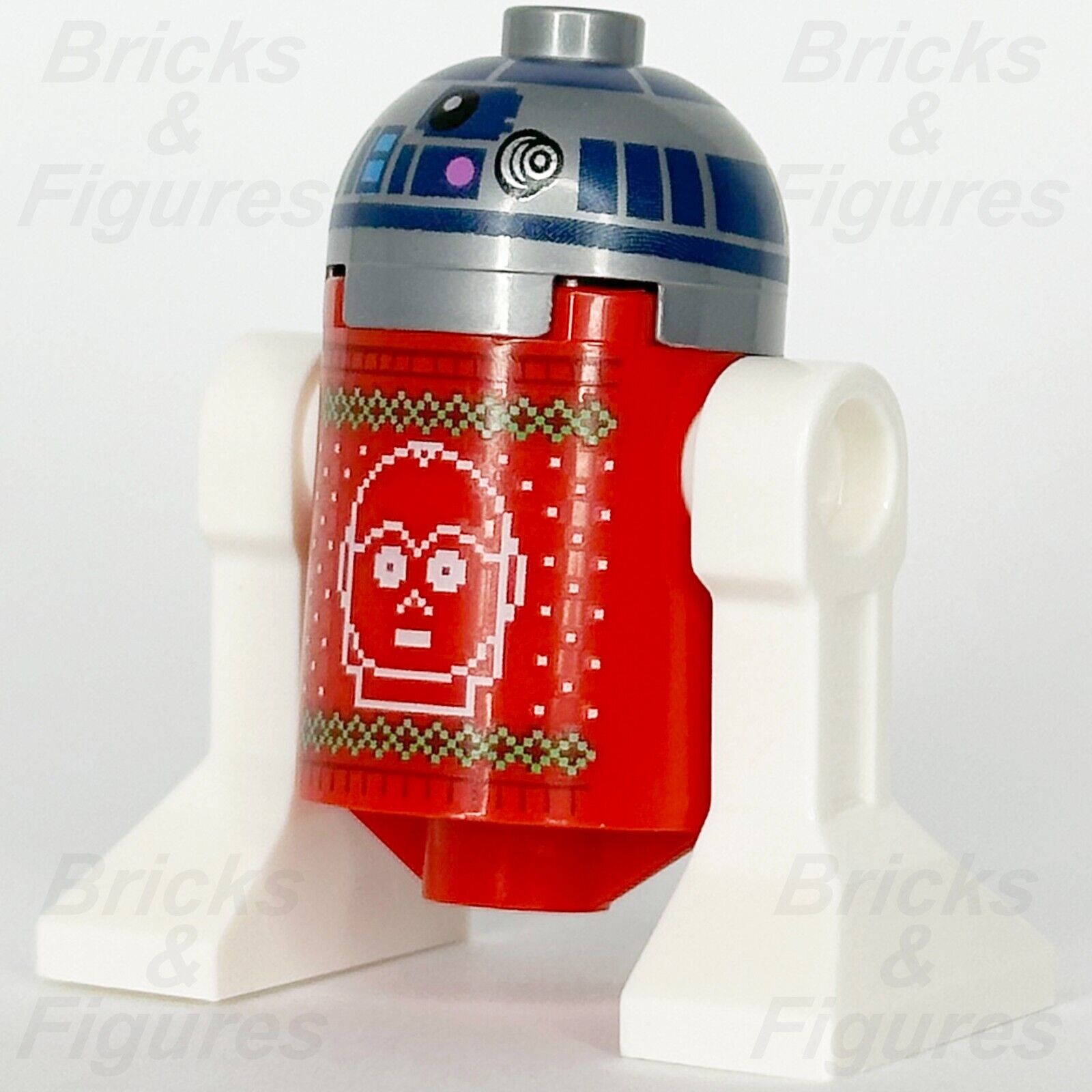 LEGO Star Wars R2-D2 Minifigure Astromech Droid Holiday Sweater C-3PO Face 75340 - Bricks & Figures
