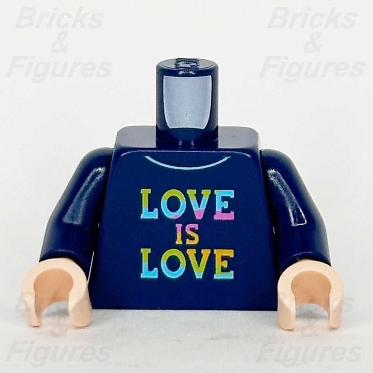 LEGO Queer Eye Body Torso Minifigure Part Rainbow 'LOVE IS LOVE' Collared Shirt0