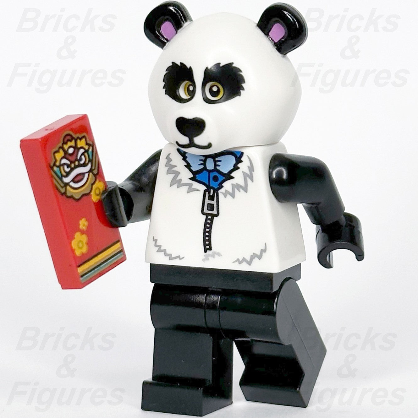 LEGO Panda Suit Guy Minifigure with Lion Tile Part Build-A-Minifigure BAM 20230