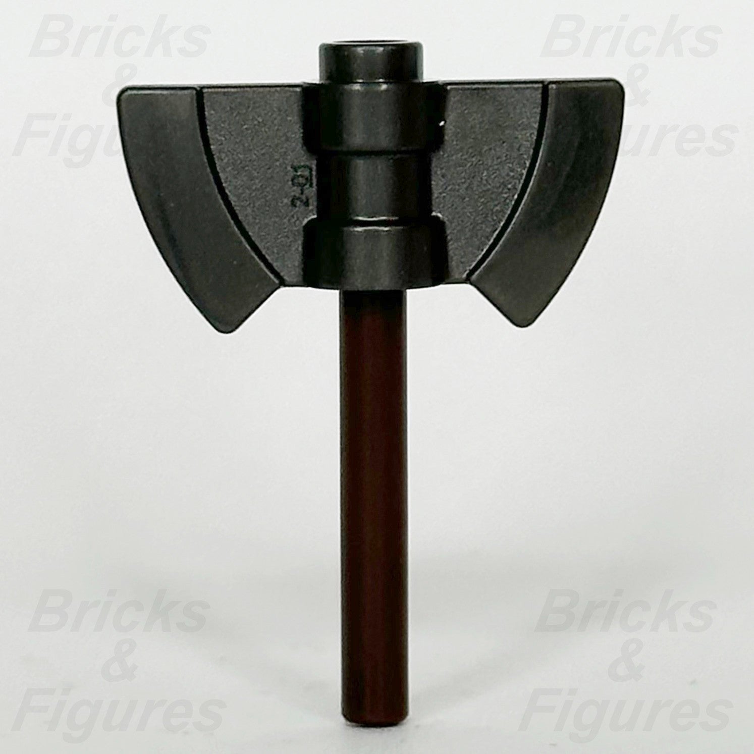 LEGO Pearl Dark Grey Double Axe Head Minifigure Weapon Part Brown Bar 5689 303740