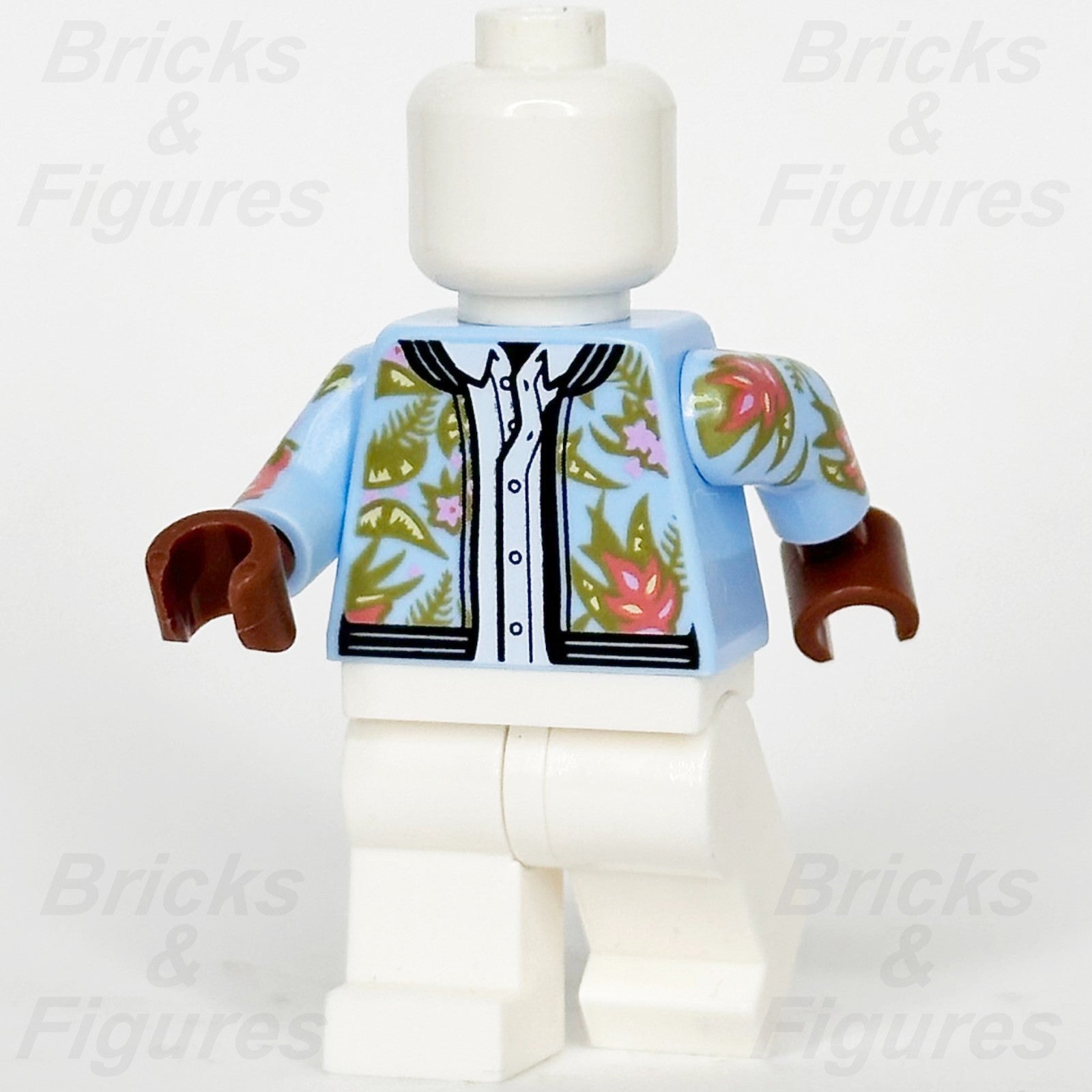 LEGO Queer Eye Body Torso Minifigure Part Bright Light Blue Floral Print Jacket1