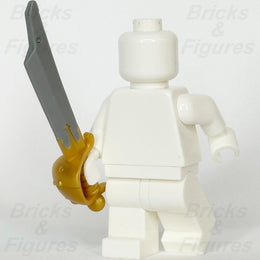 LEGO Pirate Blackbeard Cutlass Sword Minifigure Weapon Part Gold Hilt 4192 4195 - Bricks & Figures