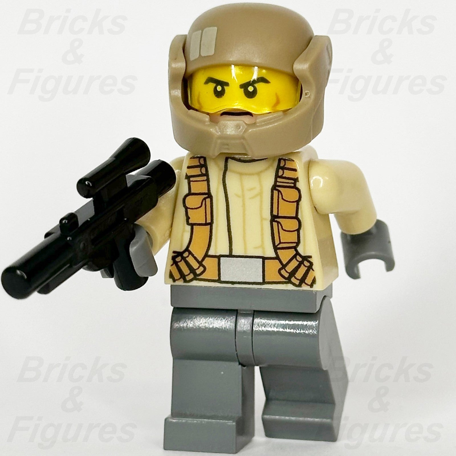 LEGO Star Wars Resistance Trooper Minifigure Tan Jacket Frown Face 75131 sw06980
