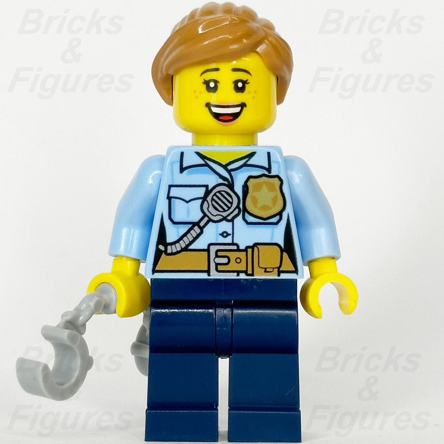 LEGO City Police Officer Female Minifigure Handcuffs Badge Radio 60314 cty1384 - Bricks & Figures