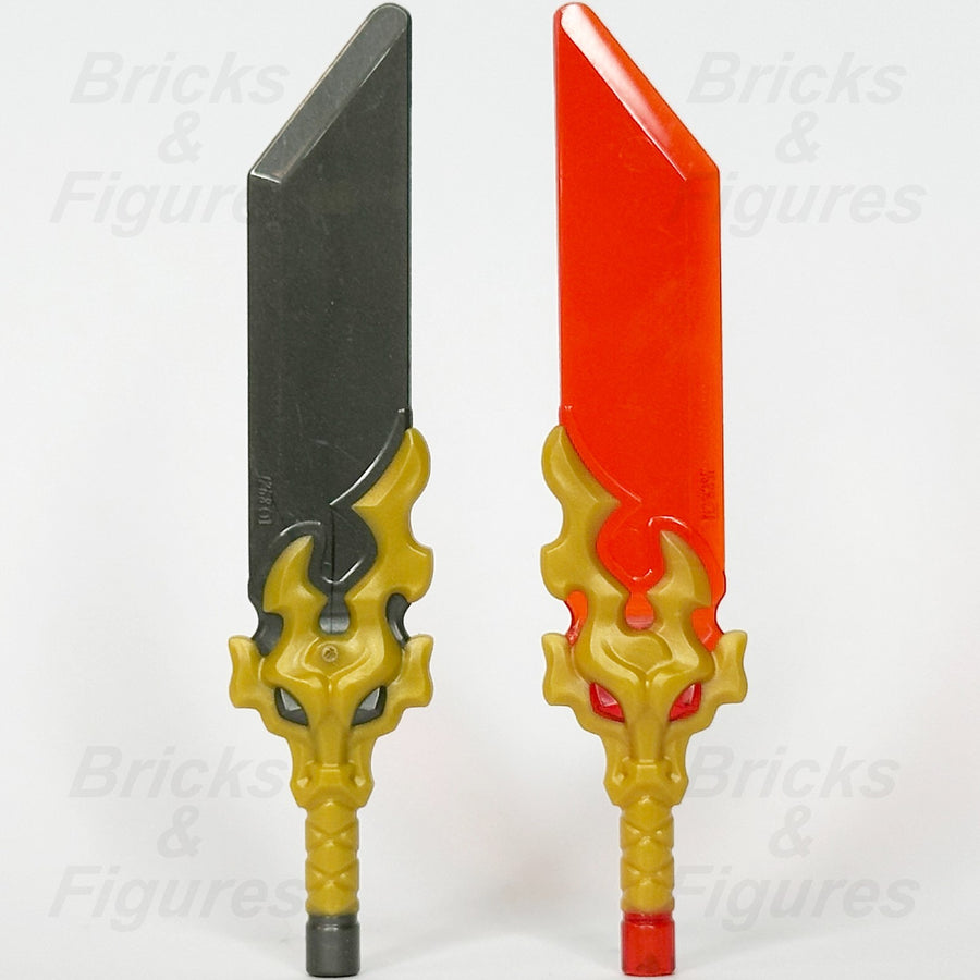 LEGO Ninjago Reveal Blade Weapon Part Sword Red & Grey Dragon Head Hilt 72680