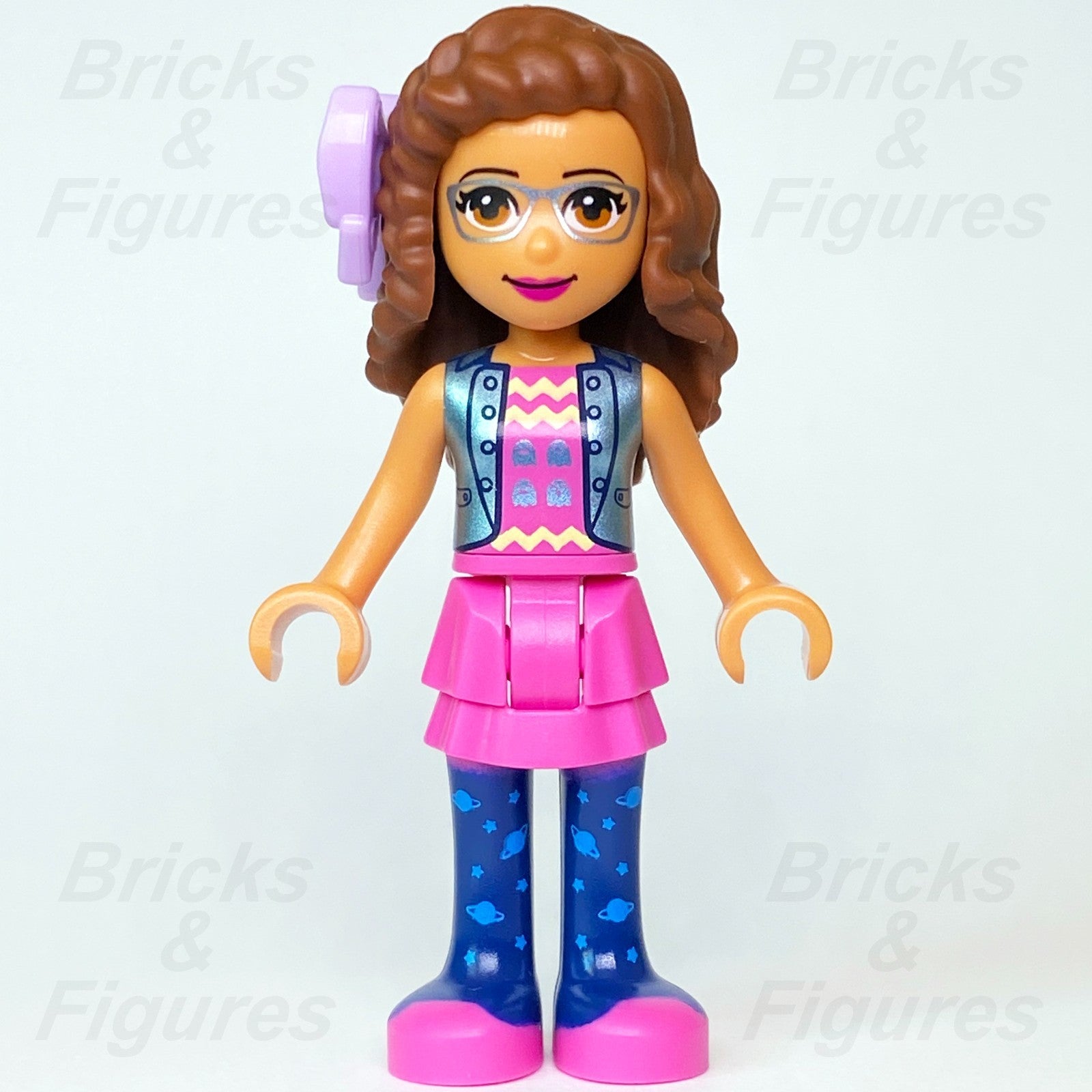 LEGO Friends Olivia Minifigure Scientist Pink Skirt Blue Jacket Leggings 413751