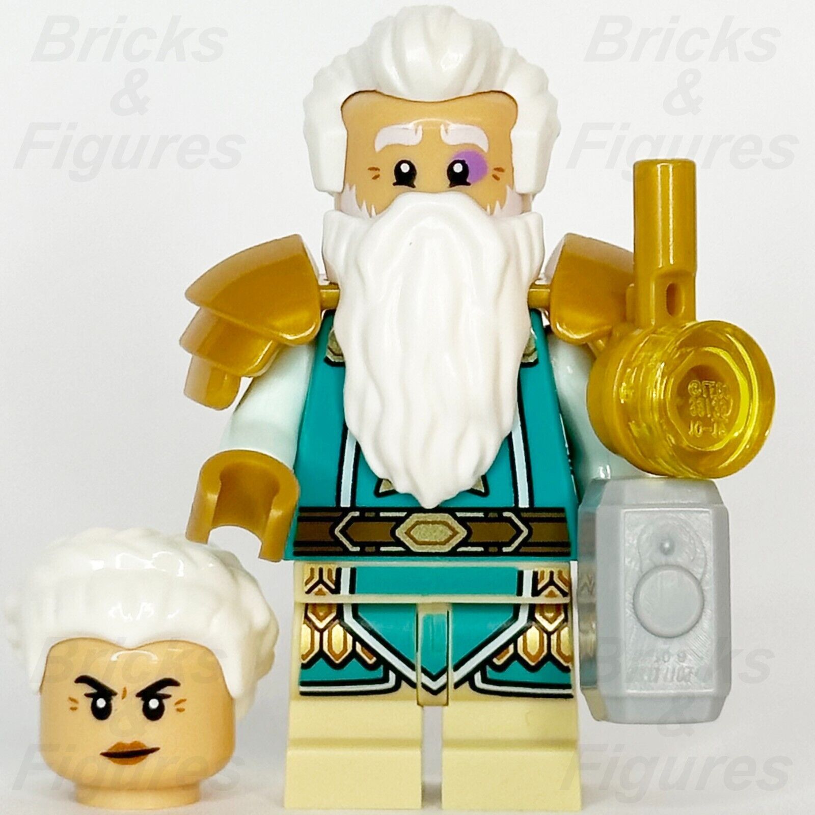 LEGO Dungeons & Dragons Dwarf Cleric Minifigure Ideas Alternative Head 21348 - Bricks & Figures