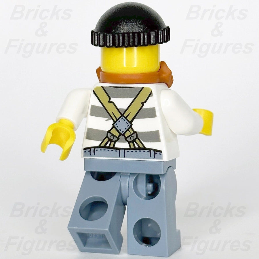 LEGO City Crook Minifigure with Black Knit Cap Orange Beard Police 60066 Used2