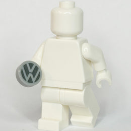 LEGO Volkswagen Logo Part Round Tile 1 x 1 VW Light Bluish Grey Badge 10252 Rare1