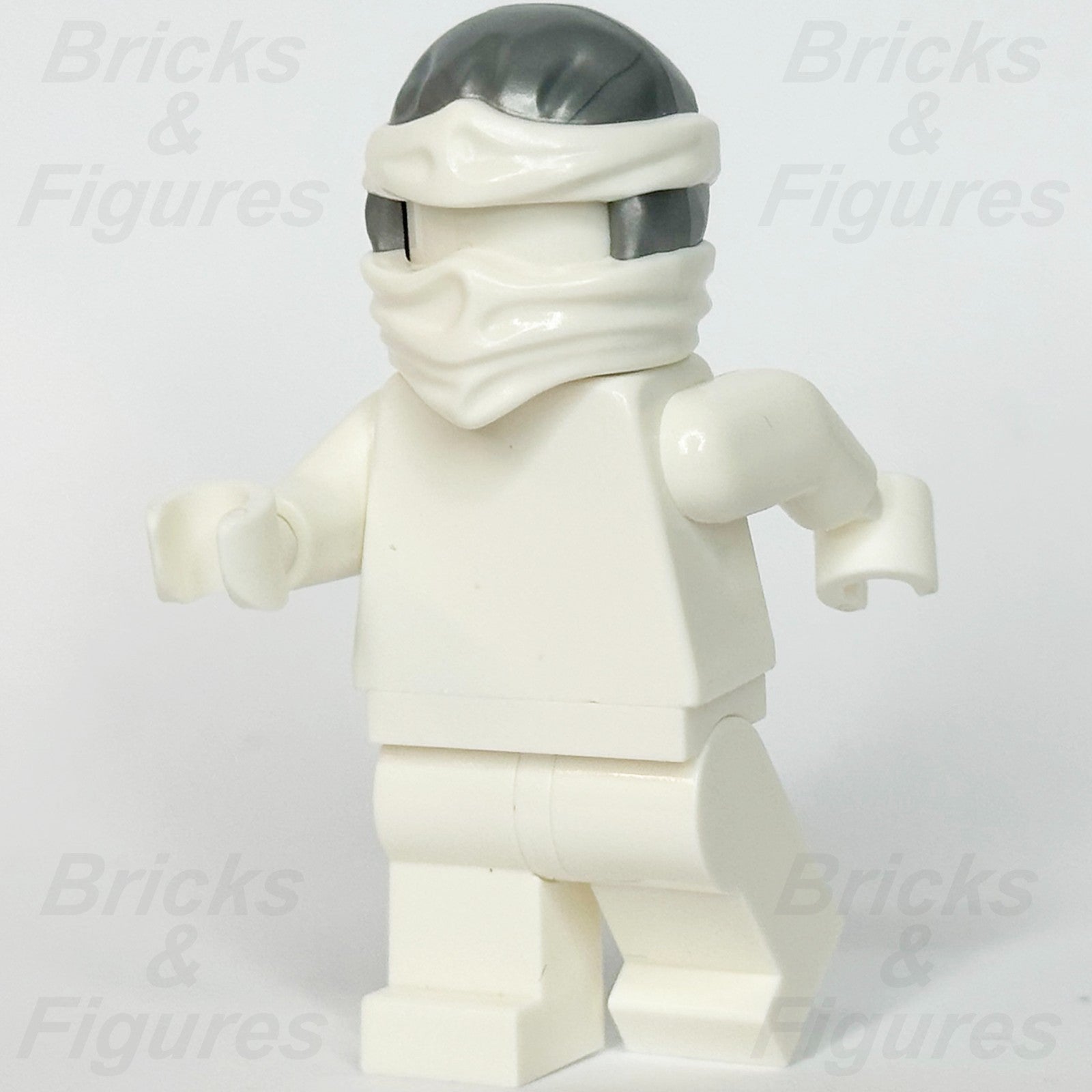 LEGO Ninjago Zane Minifigure Ninja Wrap Part Type 2 Flat Silver Helmet 19857pb031