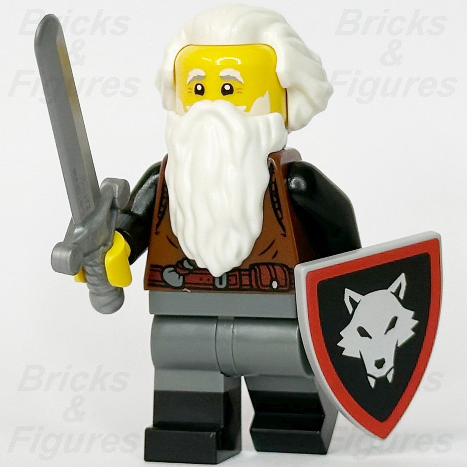LEGO® Castle Wolfpack Minifigure Male Sword Shield 910057 Series 6 bdp276 Beard0