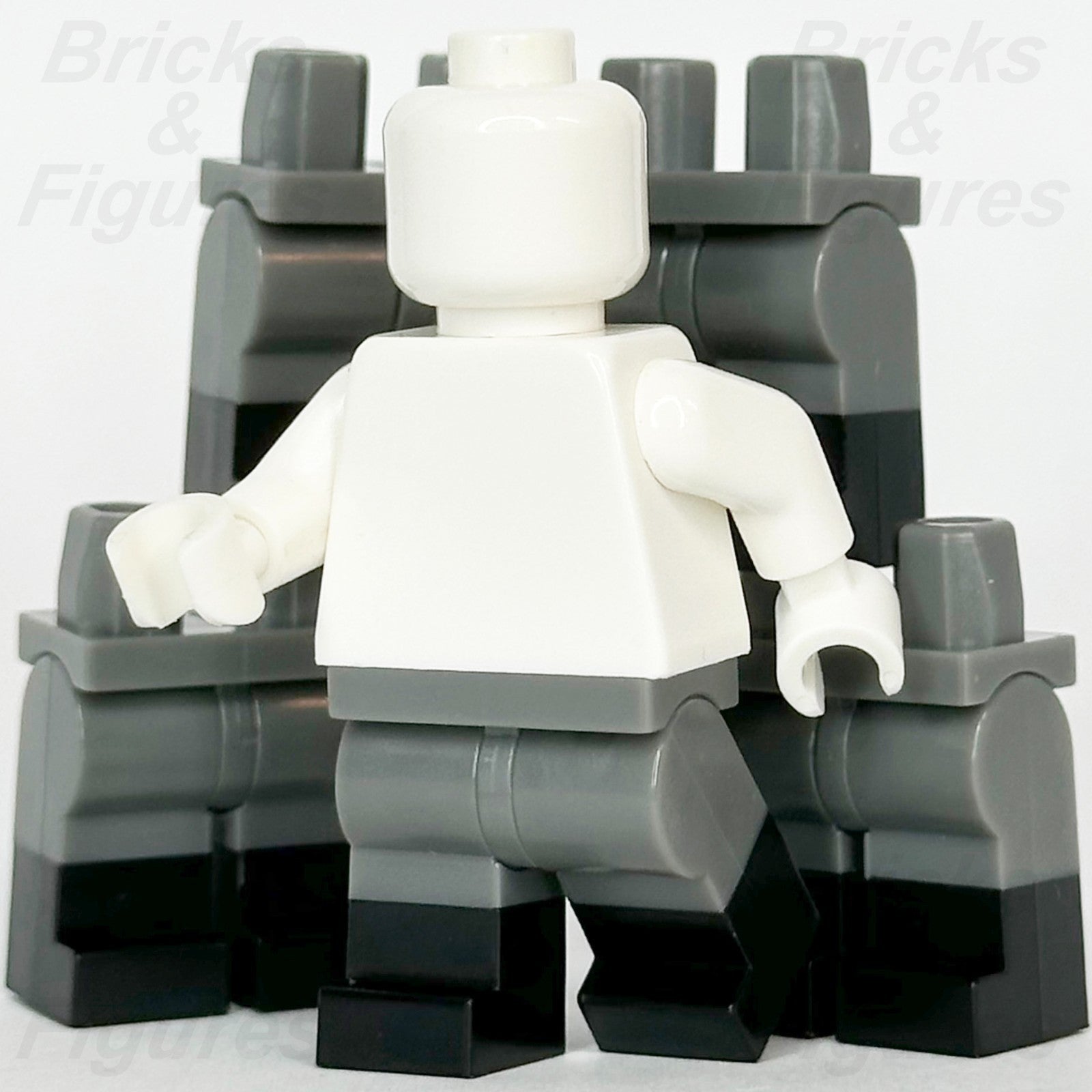 LEGO Dark Bluish Grey Minifigure Legs Part Moulded Lower Black Boots 6501152 x 52