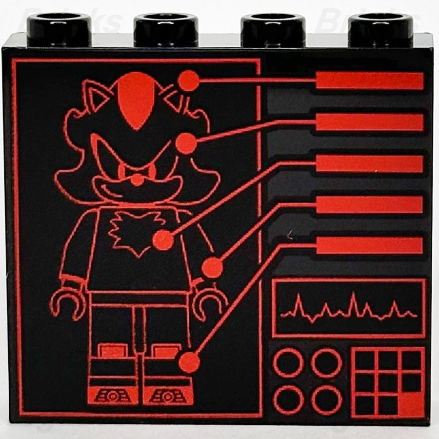 LEGO® Sonic the Hedgehog Shadow Minifigure Diagram Panel 1 x 4 x 3 60581pb2260