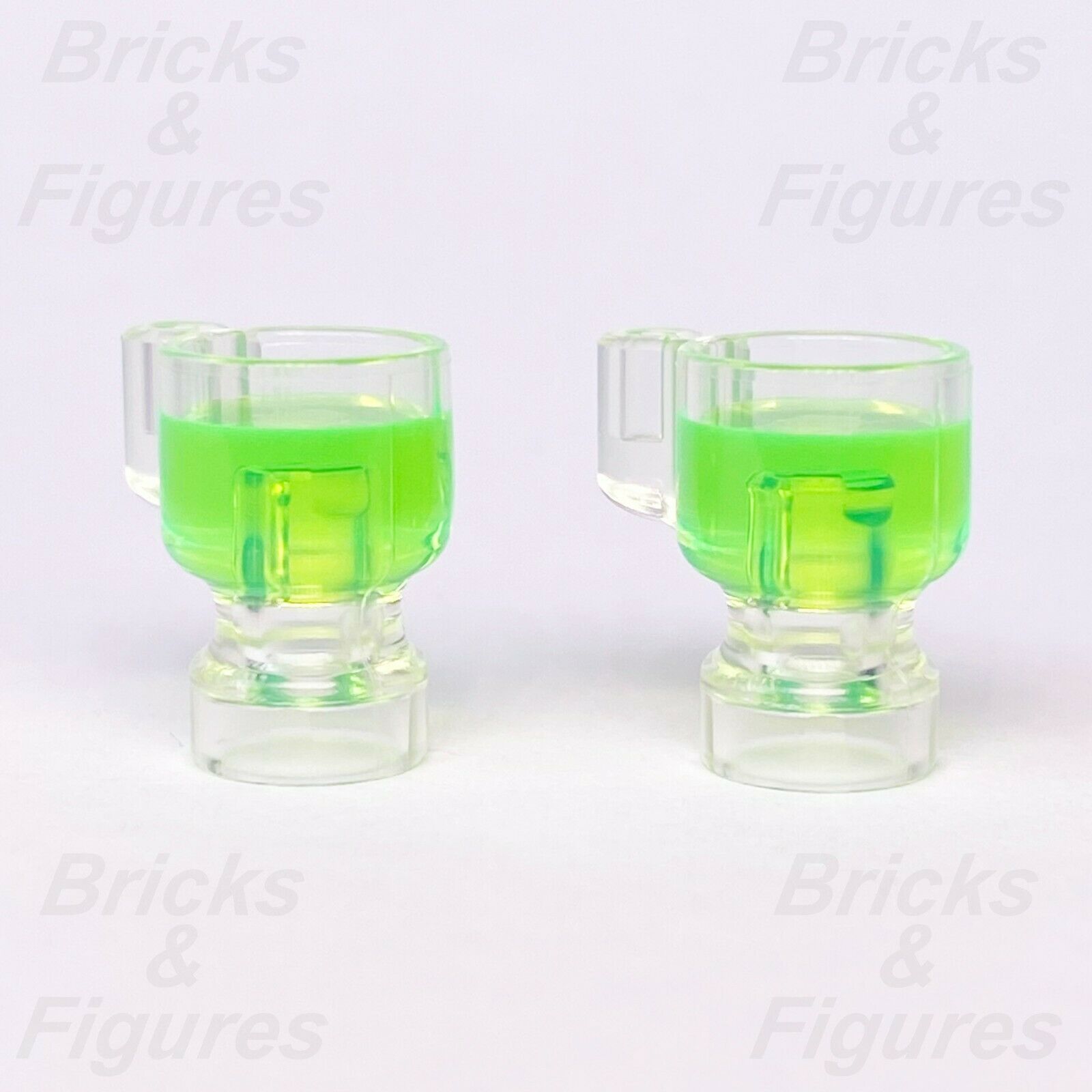 2 x Harry Potter LEGO Stein Cup Drink Pattern Green Minifigure Part 76386 - Bricks & Figures