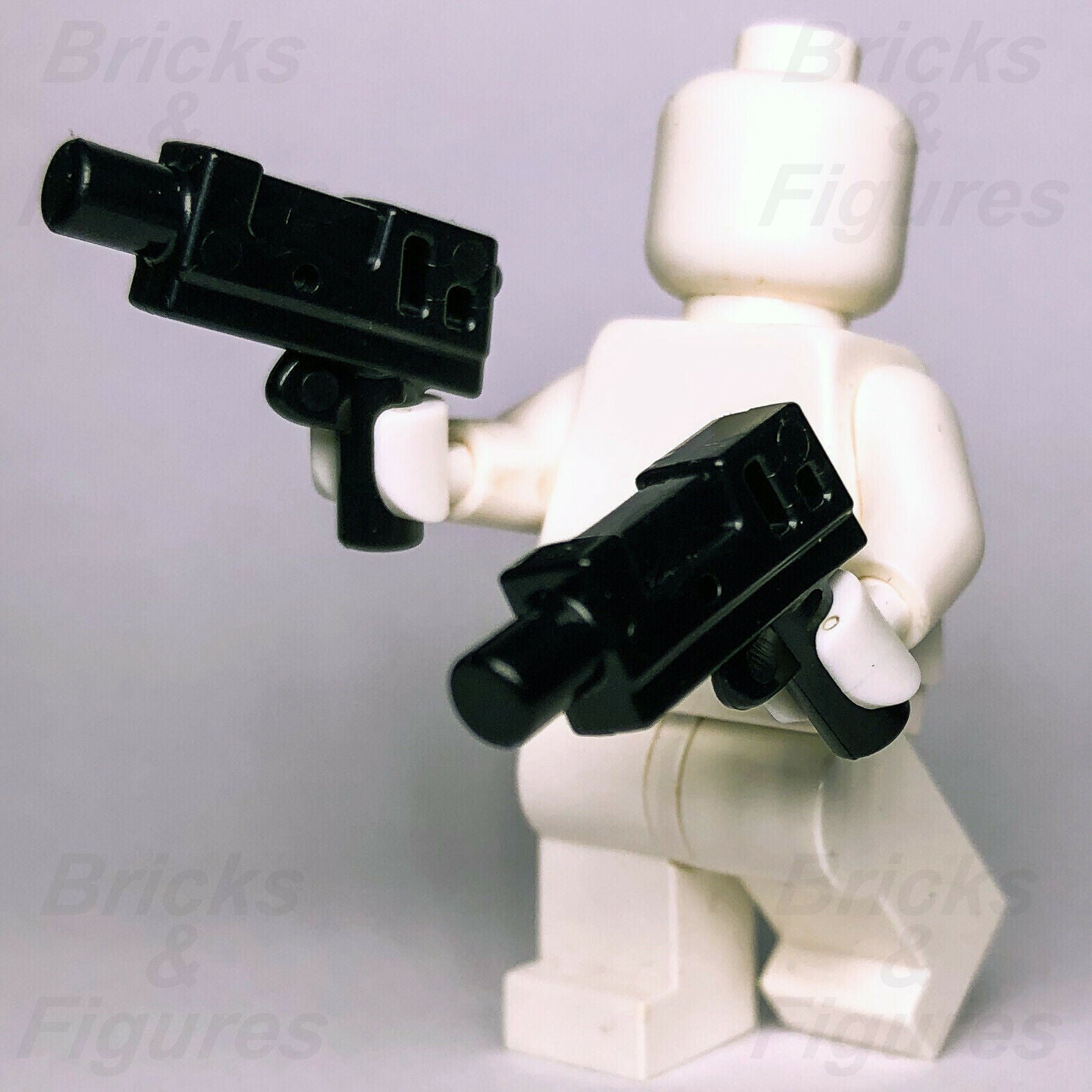 2 x Star Wars LEGO Mandalorian & Clone Trooper Heavy Hand Blaster Guns Genuine - Bricks & Figures