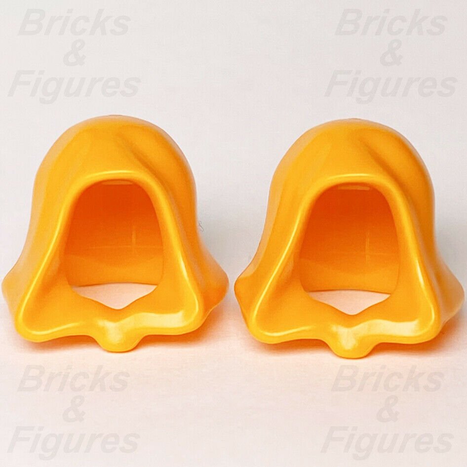 2 x Star Wars LEGO Orange Robe Hoods Minifigure Headgear Parts 30381 96232 - Bricks & Figures