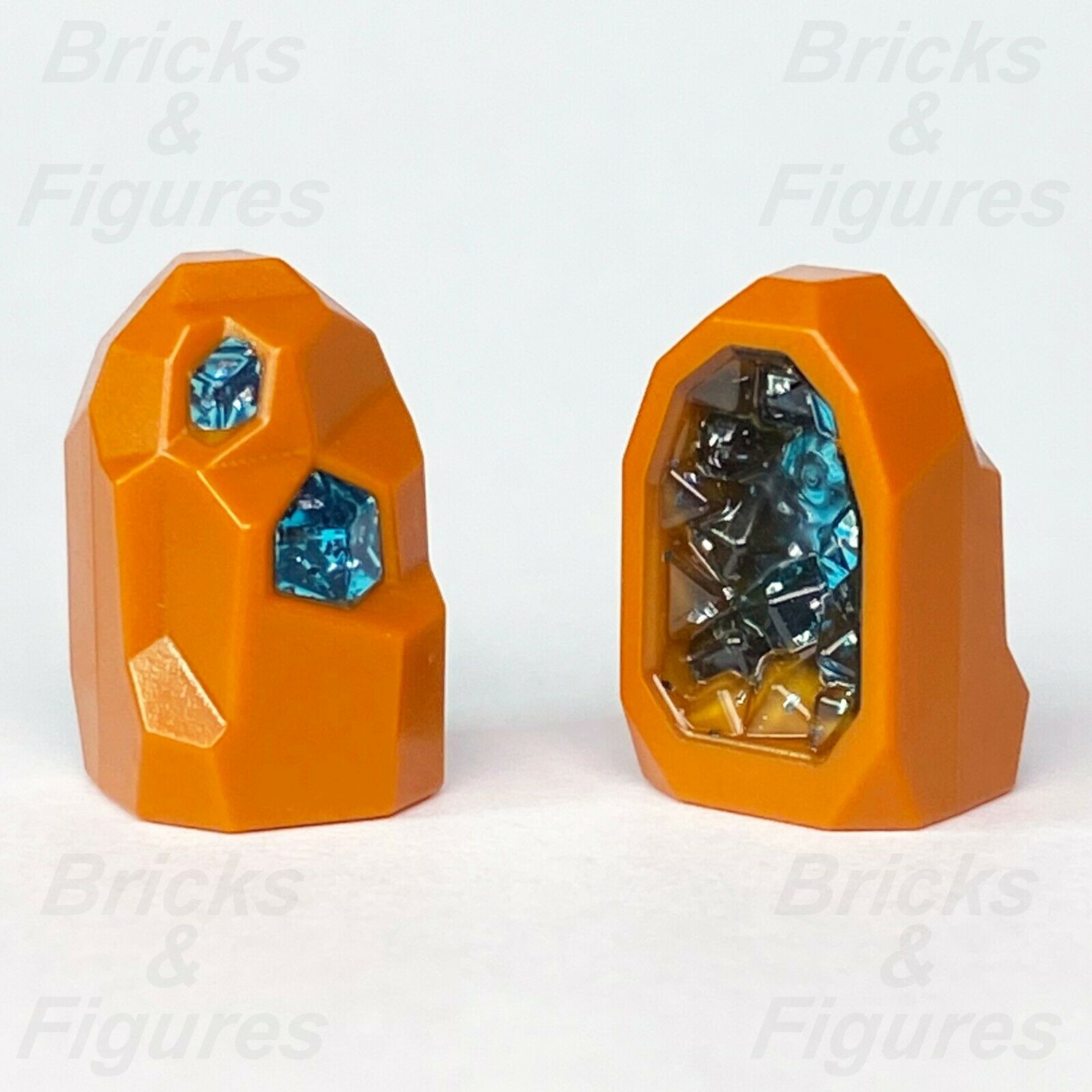 2 x Town City LEGO Rock Geode with Light Blue Crystals Space Port 60227 60226 - Bricks & Figures