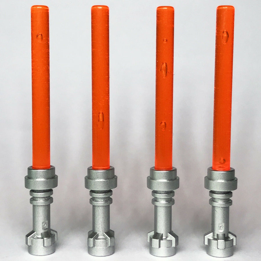 4 x STAR WARS lego TRANSLUCENT ORANGE LIGHTSABERS jedi sith WEAPONS new GENUINE - Bricks & Figures
