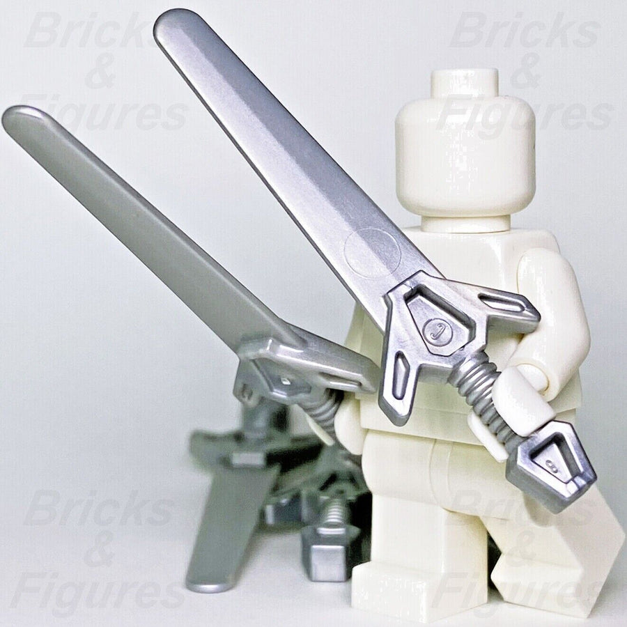 5 x LEGO Flat Silver Greatsword Swords Blades Minifigure Weapon Parts 48495 - Bricks & Figures