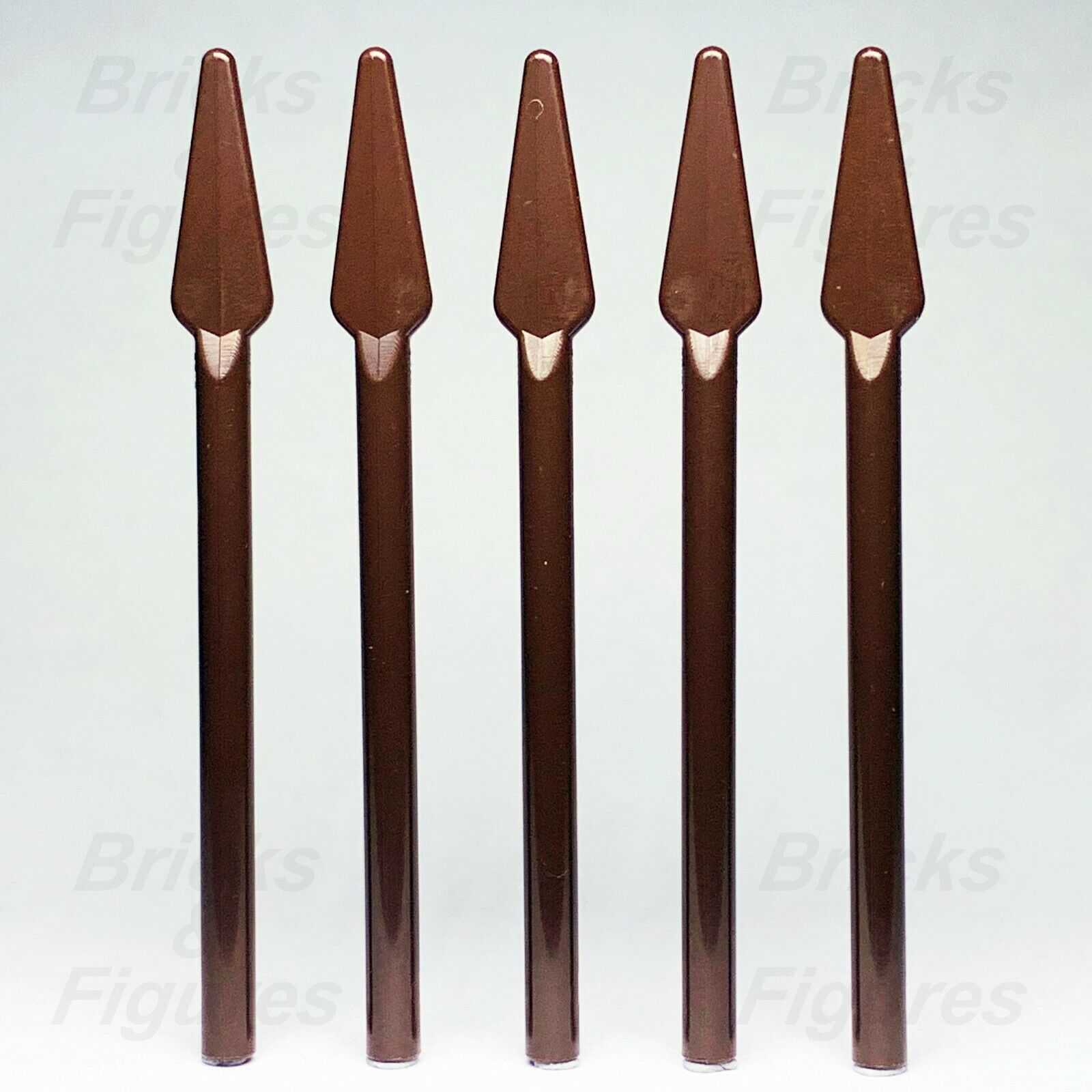 5 x Ninjago LEGO Spear / Pike Dark Brown Minifigure Army Medieval Weapon Parts - Bricks & Figures