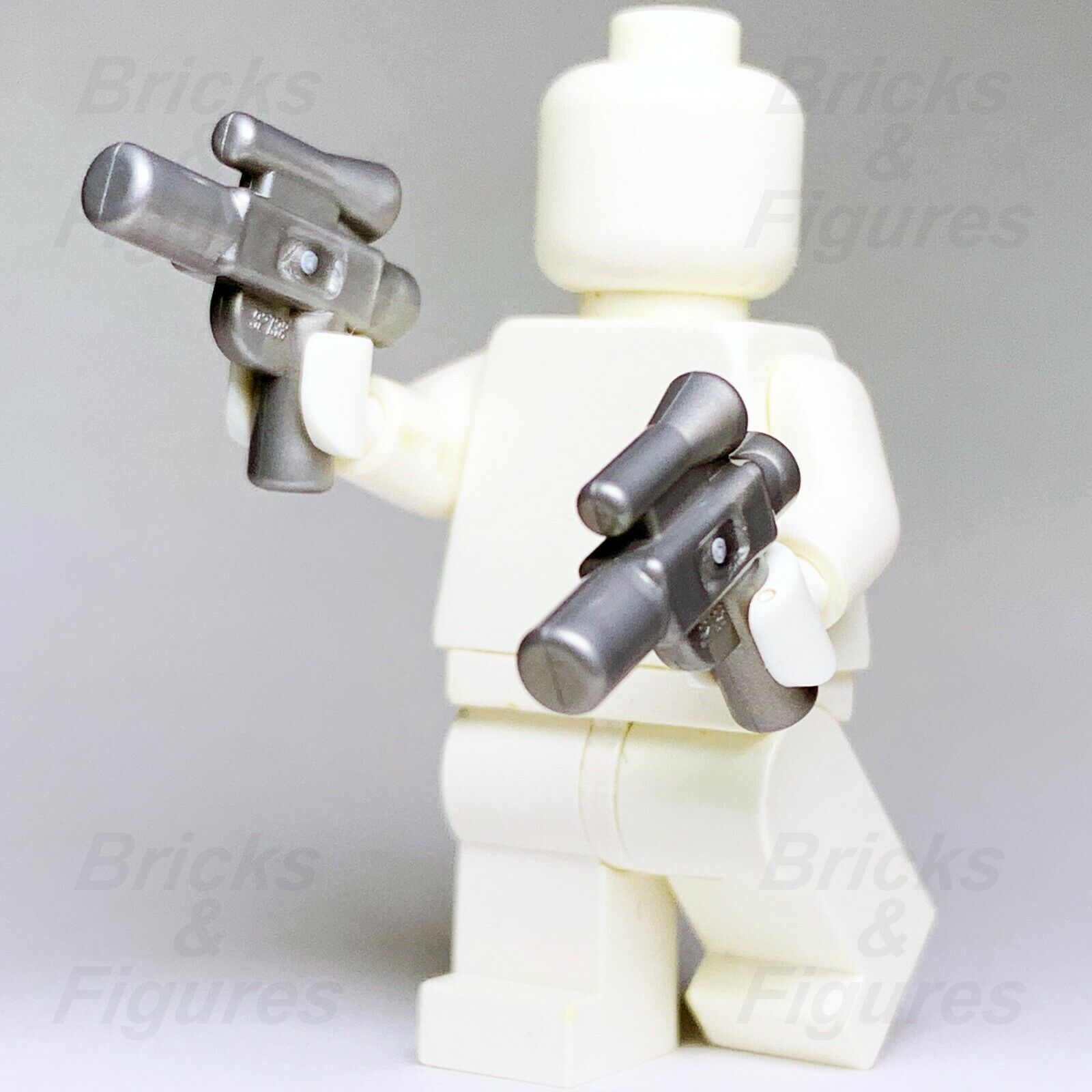 5 x Star Wars LEGO Small Blaster Flat Silver Gun Minifigure Weapon Parts SW - Bricks & Figures