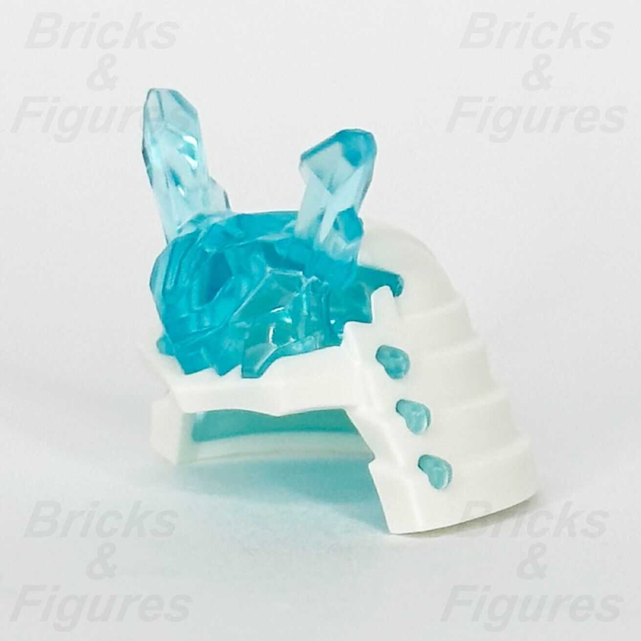 LEGO Ninjago Ice Emperor's Helmet Minifigure Part Samurai White Blue Crystals 2